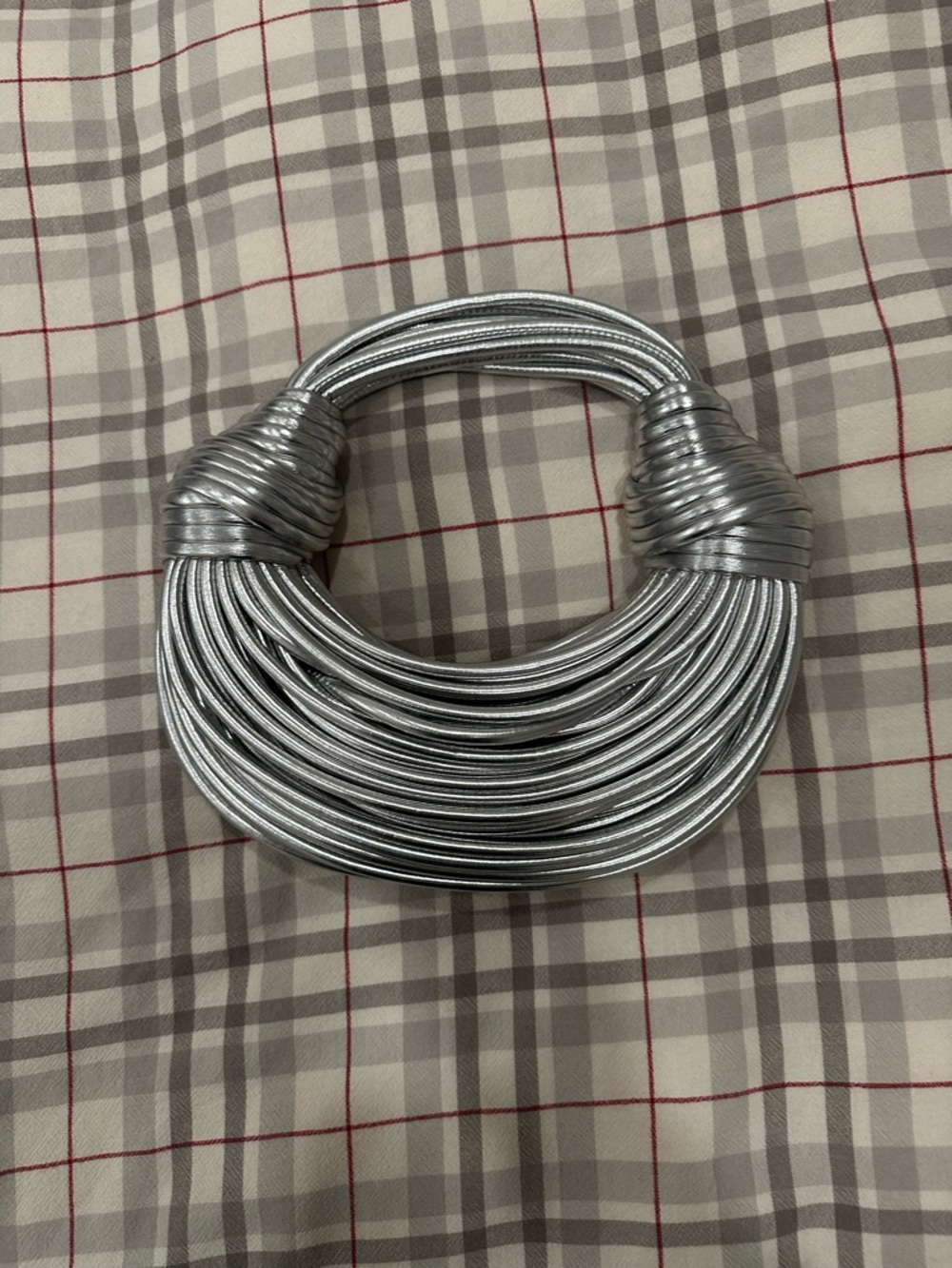 Metallic Silver Knot Handle Shoulder Bag - Picture 9 of 15
